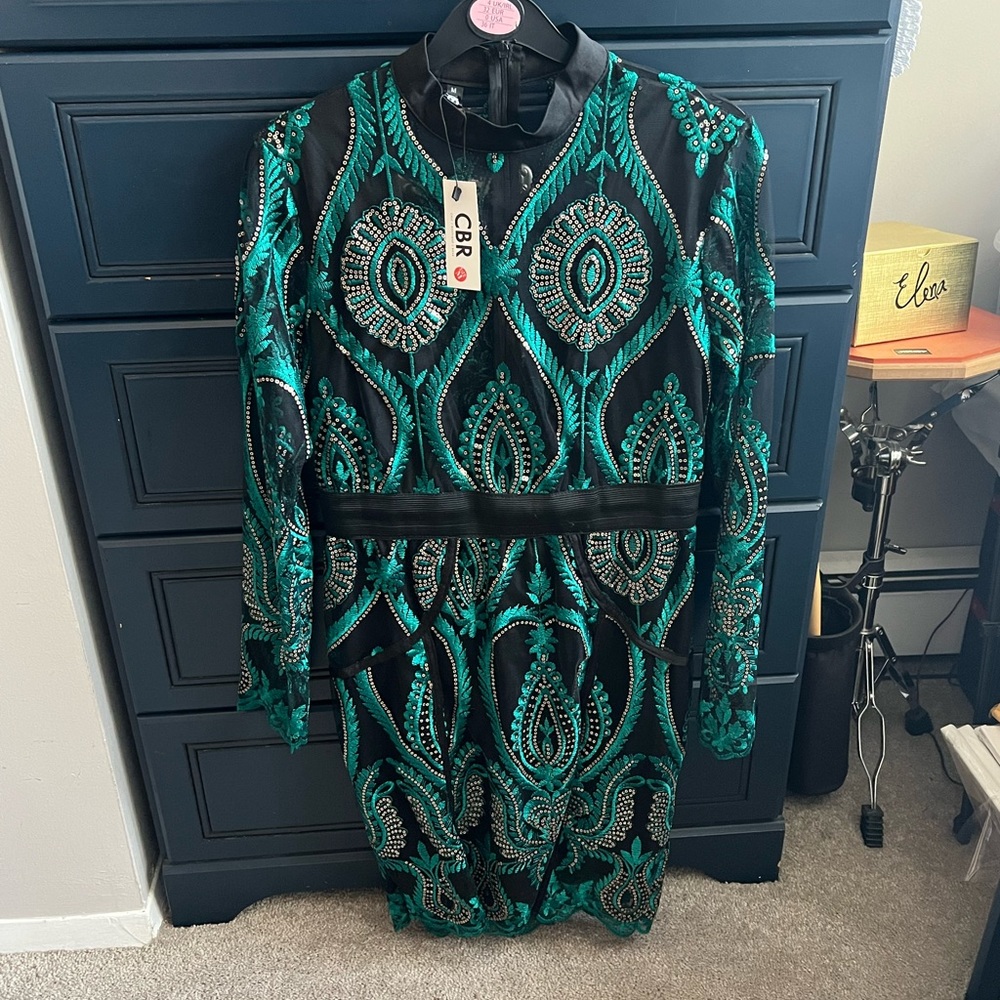 BRAND NEW Sequin Pattern Party Dress, M